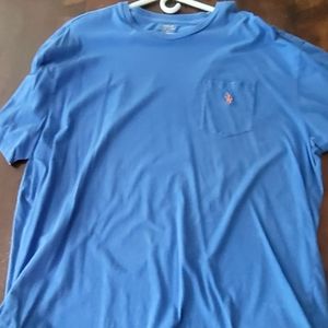 Polo Ralph Lauren 2XB blue short sleeved shirt with pink horse